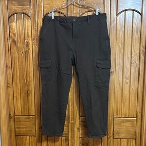 Terra & Sky Women's Dark Brown Straight Leg Cargo Jeans